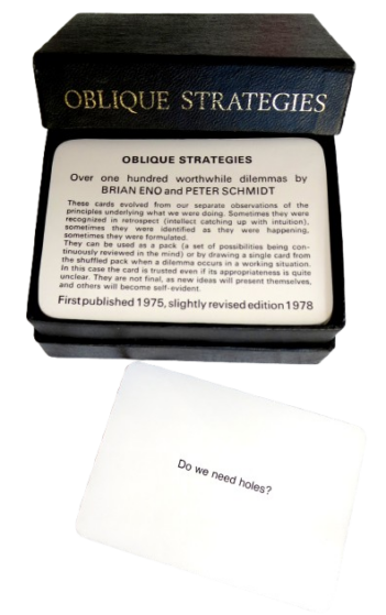 Oblique Strategies — Brian Eno kaart